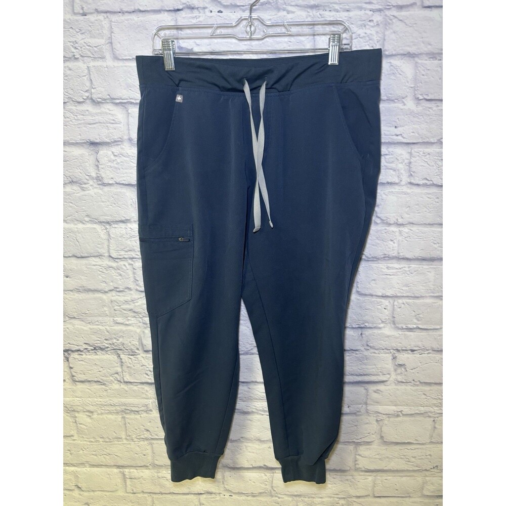Figs Women's Zamora Joggers Large Petite Caribbean Blue Scrubs Medical Nurse